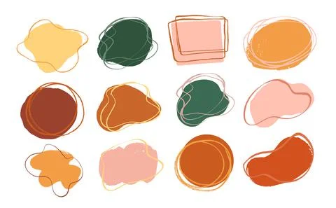 Vector set of hand drawn color grunge shapes 스톡 일러스트