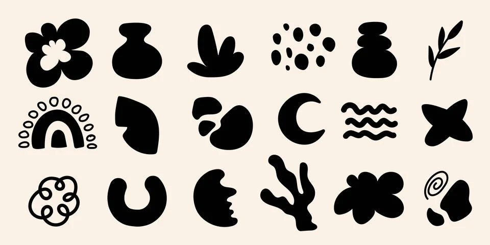 Vector set of hand drawn geometric shapes. Stock Illustration