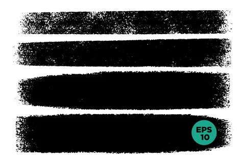 Vector set of hand drawn horizontal brush strokes, stains for backdrops. Bl.. Stock Illustration