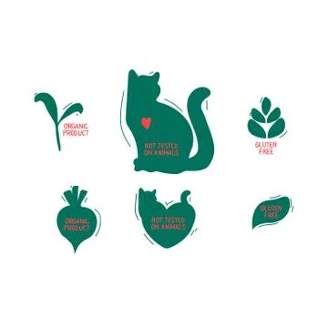 Vector set of hand-drawn icons, icons for natural and organic cosmetics - not Stock Illustration