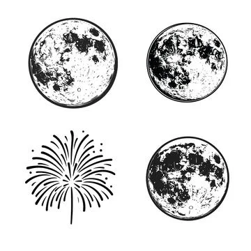Vector set of hand drawn planet. Vector illustration isolated on white back.. Stock Illustration