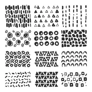 Vector set hand drawn scribbles with brush strokes Stock Illustration