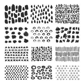 Vector set hand drawn scribbles with brush strokes Stock Illustration