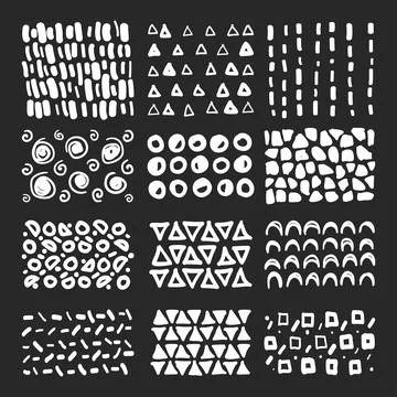 Vector set hand drawn scribbles with brush strokes Stock Illustration