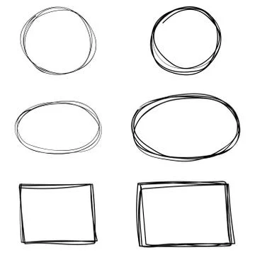 Vector set of hand drawn square frames Stock Illustration