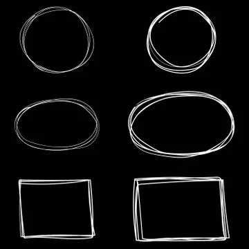 Vector set of hand drawn square frames Stock Illustration