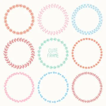 Vector set of hand drawn style badges and design elements. Doodle frames. イラスト素材