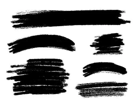 Vector set of hand drawn texture strokes, spots painted with a brush for ba.. Stock Illustration