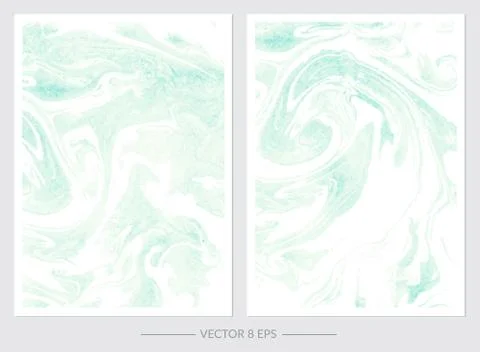 Vector. Set of hand drawn watercolor marble textures. Stock Illustration