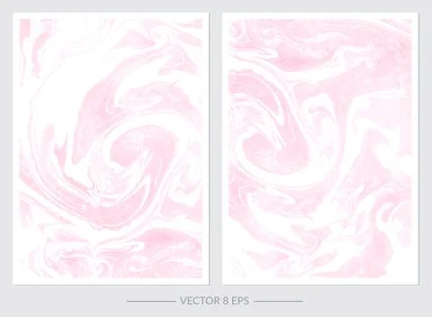 Vector. Set of hand drawn watercolor marble textures. Stock Illustration