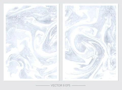 Vector. Set of hand drawn watercolor marble textures. Stock Illustration