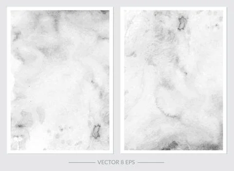 Vector. Set of hand drawn watercolor marble textures. Stock Illustration