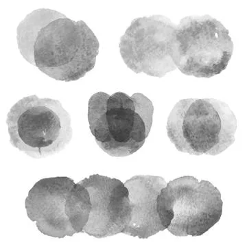 Vector. Set of hand drawn watercolor blots. 库存插图