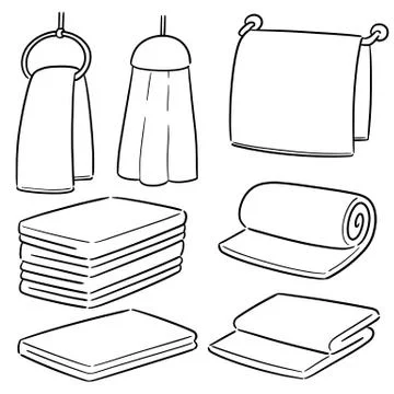 Vector set of hand towel Stock Illustration