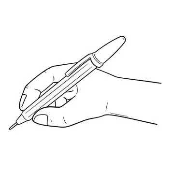 Vector set of hand writing with pen Stock Illustration