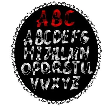 Vector set with hand written ABC letters .Vector illustration Stock Illustration