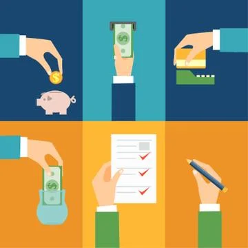 Vector set of hands Stock Illustration