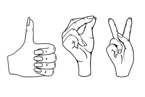 Vector set of hands Illustrazione stock