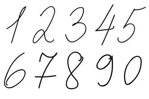 Vector set of handwritten numbers. Hand drawn doodle numbers. Stock Illustration