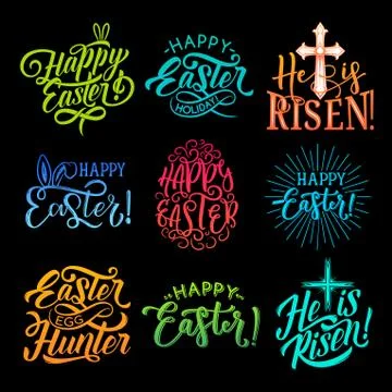 Vector set Happy Easter Illustrazione stock
