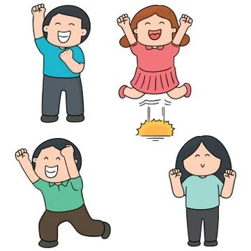 Vector set of happy people Stock Illustration