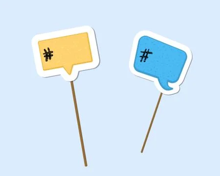 Vector set of hashtag signs. Element for social media networks. Stock Illustration