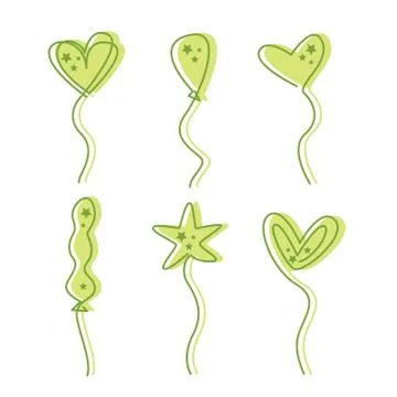 Vector Set Heart Balloons Star Illustrazione stock