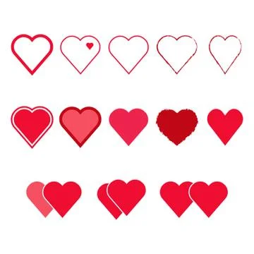 Vector set of Heart shapes Illustration