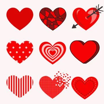 Vector set of hearts Stock Illustration