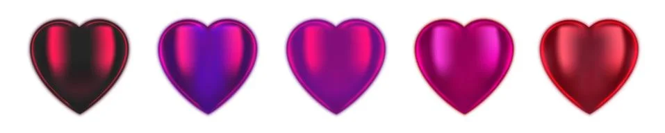 Vector set of hearts isolated on white background. Stock Illustration