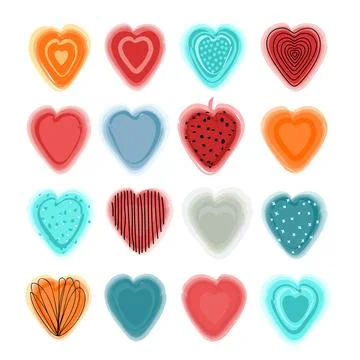 Vector set hearts for Valentine's Day Stock Illustration