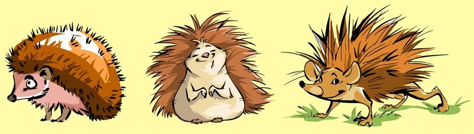 Vector set of hedgehogs Stock-Illustration