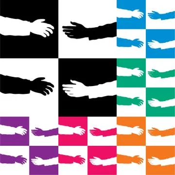 Vector set of helping hands Stock Illustration