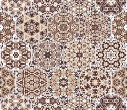 Vector set of hexagonal elements. イラスト素材