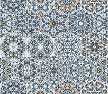 Vector set of hexagonal elements. 스톡 일러스트