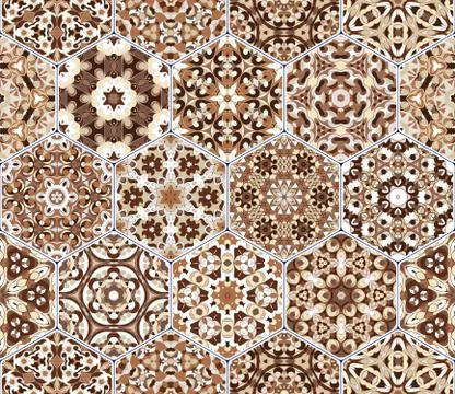 Vector set of hexagonal elements. 스톡 일러스트