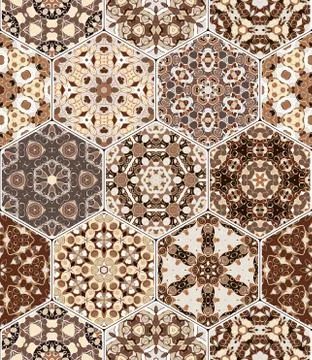 Vector set of hexagonal elements. Stockillustratie