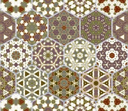 Vector set of hexagonal elements. イラスト素材