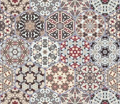 Vector set of hexagonal elements. イラスト素材