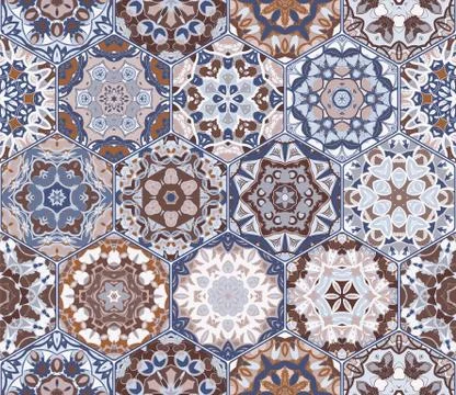 Vector set of hexagonal elements. 스톡 일러스트