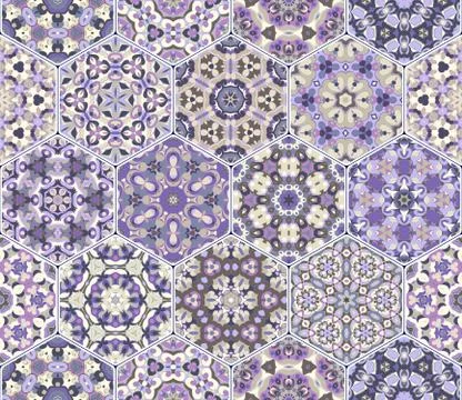 Vector set of hexagonal patterns. Stock Illustration