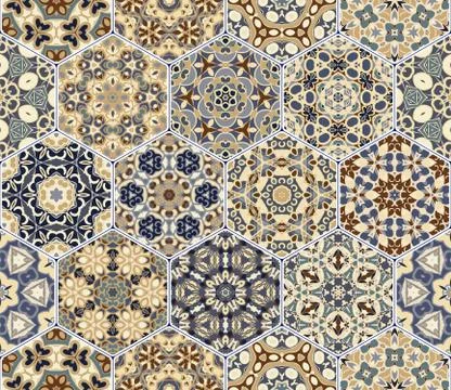 Vector set of hexagonal patterns. 스톡 일러스트