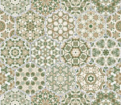 Vector set of hexagonal patterns. 스톡 일러스트