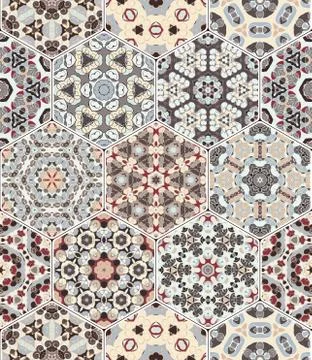 Vector set of hexagonal patterns. イラスト素材