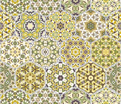 Vector set of hexagonal patterns. イラスト素材