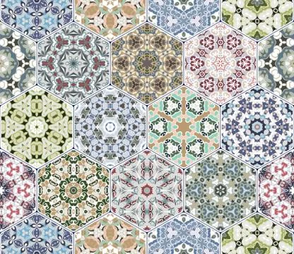 Vector set of hexagonal patterns. イラスト素材