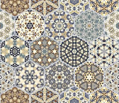 Vector set of hexagonal patterns. イラスト素材