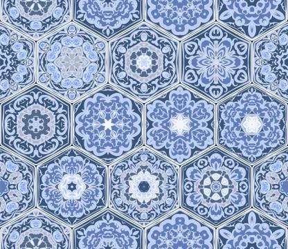 Vector set of hexagonal patterns. イラスト素材