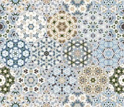 Vector set of hexagonal patterns. イラスト素材