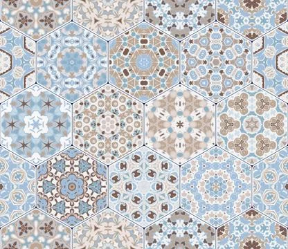 Vector set of hexagonal patterns. イラスト素材